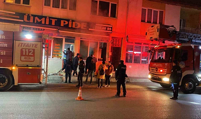 Pidecide çıkan yangına itfaiye müdahale etti