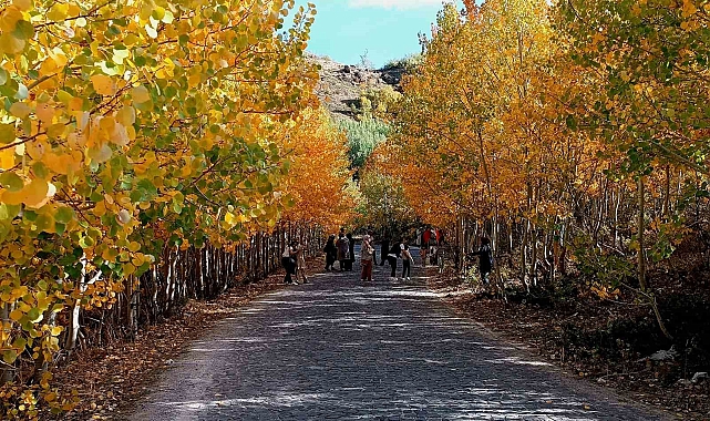 Tatvan ilçesi sınırında bulunan Nemrut Kalderası'nda sonbahar güzelliği