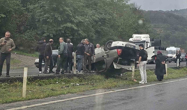 Zonguldak’ta ıslak zemin kazaya neden oldu