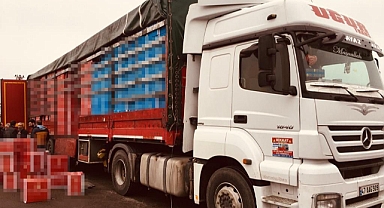 Durdurulan tırdan 11 milyon 500 bin makaron ele geçirildi