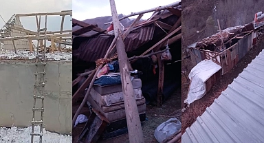 Hakkari’de fırtına çatıları uçurdu