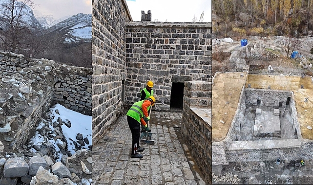 Hakkari, Zeynel Bey Medresesi'ndeki restorasyon çalışmalarına ara verildi