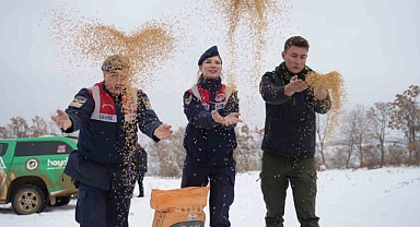 Karlı dağları aştılar, doğanın sessiz sakinlerine umut oldular