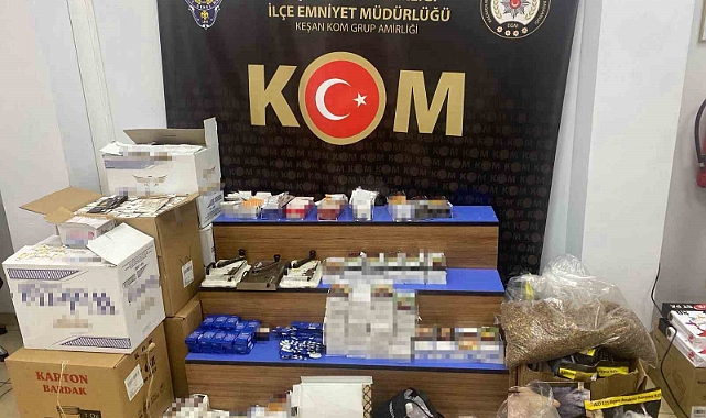 Keşan’da 87 bin 670 makaron ele geçirildi