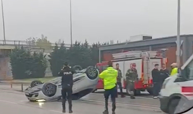 Makas atarken, kaza yapıp 250 metre savruldu, taksiye binip firar etti