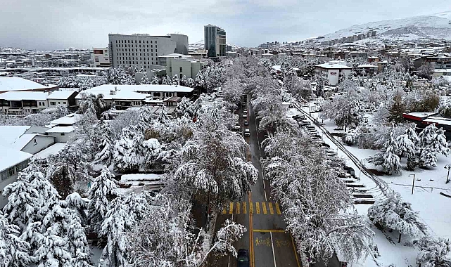 Malatya'da kar yağışı sonrası kış manzaraları