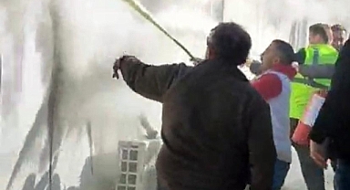 Manisa’da YHT şantiyesi yatakhanesinde korkutan yangın