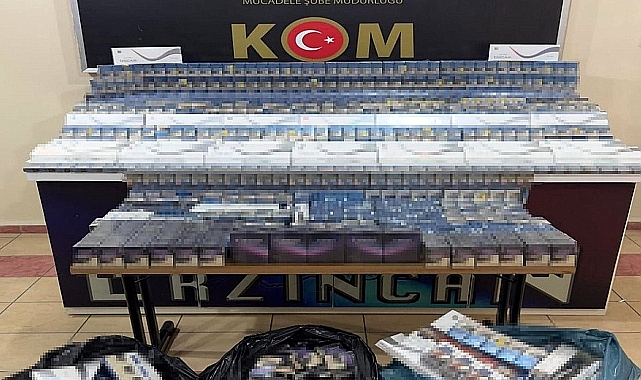 Polis Erzincan'da 3873 paket kaçak sigara ele geçirildi
