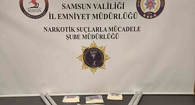Samsun’da alüminyum boru içinde 768 gram metamfetamin ele geçirildi