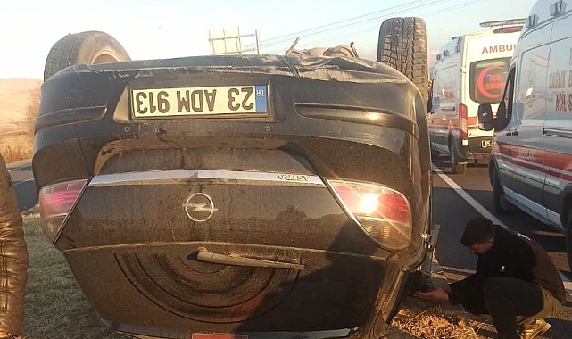Takla atan otomobilden 2 yaralı çıktı