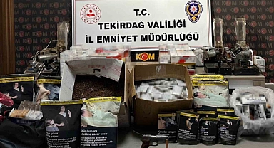 Tekirdağ’da KOM Başkanlığı koordinesinde büyük tütün kaçakçılığı operasyonu