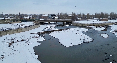 Ağrı’da kar manzarası dronla görüntülendi