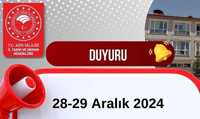 Ağrı ve Patnos'ta Tarım ve Orman Müdürlüğü Çiftçilere Hafta Sonu Hizmeti Verecek