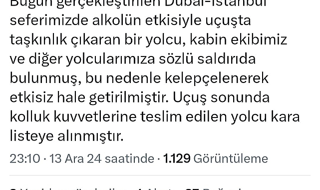 Alkollü yolcu, uçakta olay çıkardı