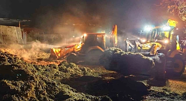 Antakya’da samanlık yangını