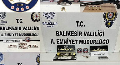 Balıkesir’de ruhsatsız silahlar ve uyuşturucu ele geçirildi