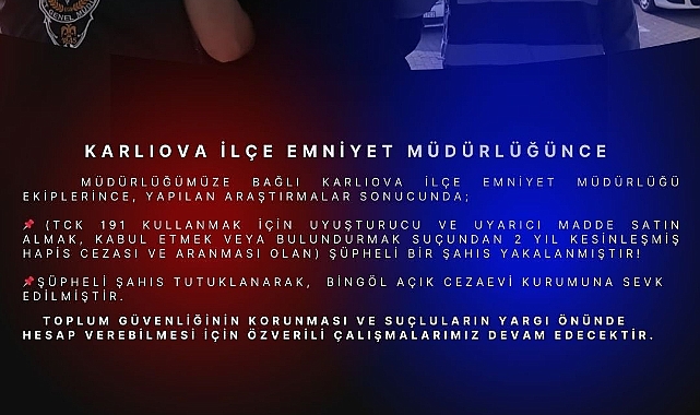 Bingöl’de kesinleşmiş hapis cezası bulunan zanlı yakalandı