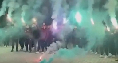 Denizlispor deplasmana meşaleler ile uğurlandı