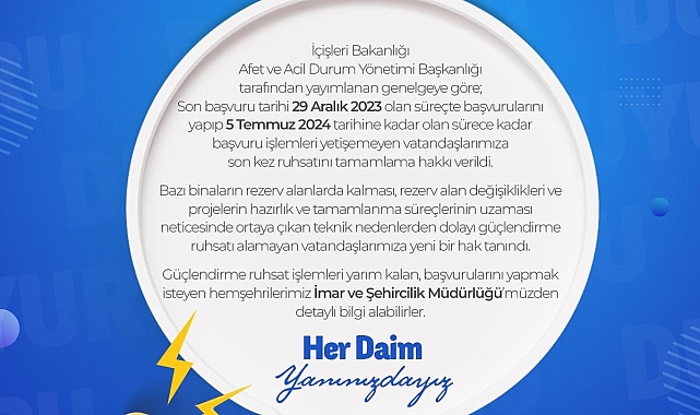Deprem bölgesinde orta hasarlı binalar için ruhsat başvuru süresi son kez uzatıldı