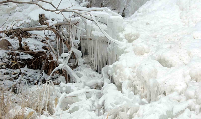 Erzincan'da dereler buz tuttu