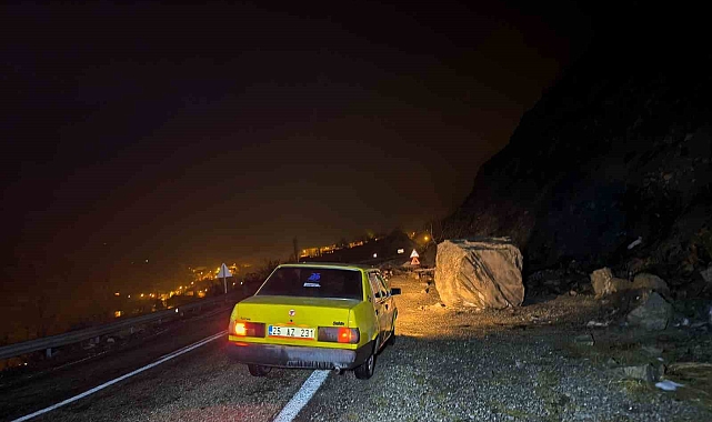 Erzurum-Artvin karayolunda heyelan