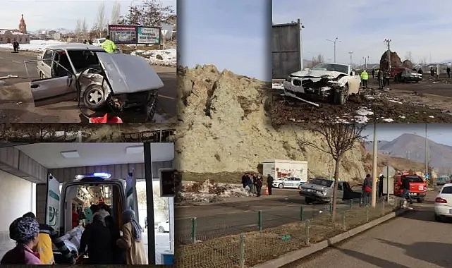 Erzurum'da trafik kazası: Yaralılar var!
