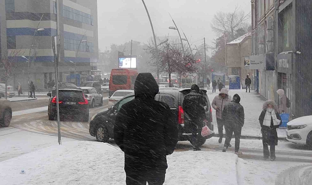Erzurum'da yoğun kar yağışı etkili oluyor