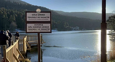 Gölcük Tabiat Parkı, buz tuttu: Ortaya güzel görüntüler çıktı