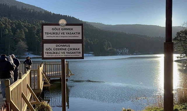 Gölcük Tabiat Parkı, buz tuttu: Ortaya güzel görüntüler çıktı