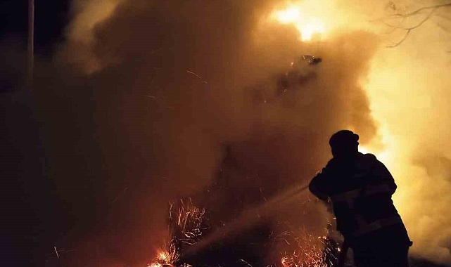 Iğdır'da çıkan yangında 300 balya ot yandı