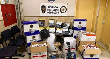 İncirliova’da kaçak sigara üretilen eve baskın yapıldı