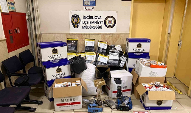 İncirliova’da kaçak sigara üretilen eve baskın yapıldı