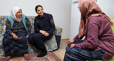 Jandarmadan Mihalıççık’taki yaşlı vatandaşlara ziyaret