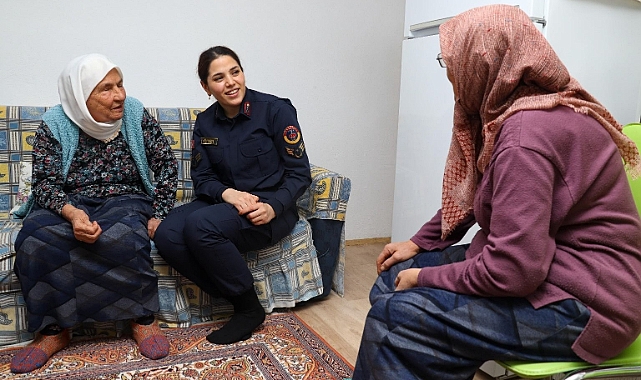 Jandarmadan Mihalıççık’taki yaşlı vatandaşlara ziyaret