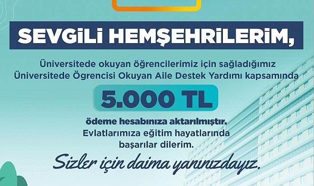 Kayseri Büyükşehir’den 5 binden fazla aileye eğitim desteği