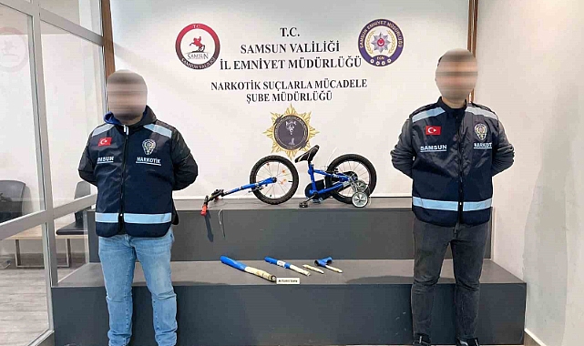 Kesilen bisikletin içinden uyuşturucu çıktı : 2 gözaltı
