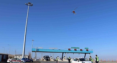 Kırşehir trafiği havadan denetlendi