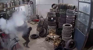 Lastik tamiri kâbusa dönüşüyordu: İşçiler ölümden döndü