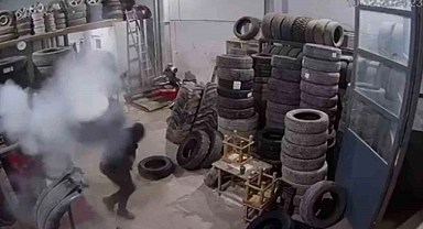 Lastik tamiri kâbusa dönüşüyordu: İşçiler ölümden döndü