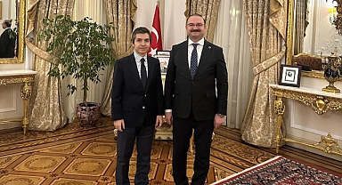 Rektör Hacımüftüoğlu, Londra Büyükelçisi Ertaş ile bir araya geldi