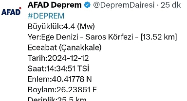 Saros Körfezi’ndeki deprem Keşan’da da hissedildi