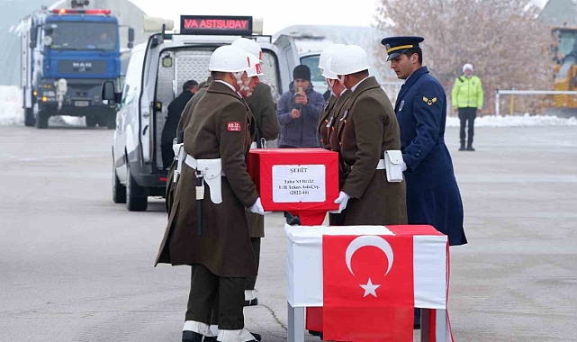 Şehit Astsubay Çavuş Taha Nergis Erzurum da resmi törenle karşılandı