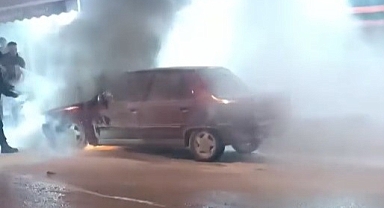 Sinop’ta araç yangını