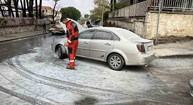 Yatağan’da araç yangını korkuttu