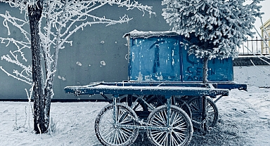 Ağrı’da kırağı kartpostallık görüntüler oluşturdu