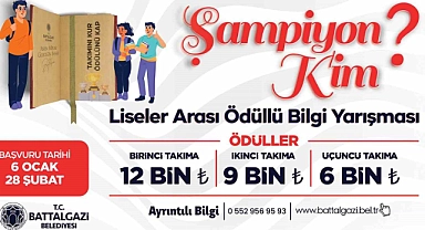 Battalgazi Belediyesi’nden liselerarası bilgi yarışması
