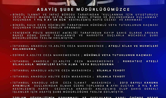 Bingöl'de haklarında kesinleşmiş hapis cezası bulunan 2 kişi yakalandı