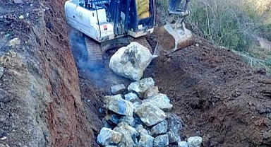 Dipsizgöl’de heyelan çalışması tamamlandı