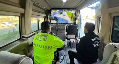 Düzce’de hatalı sürücüler drona takıldı