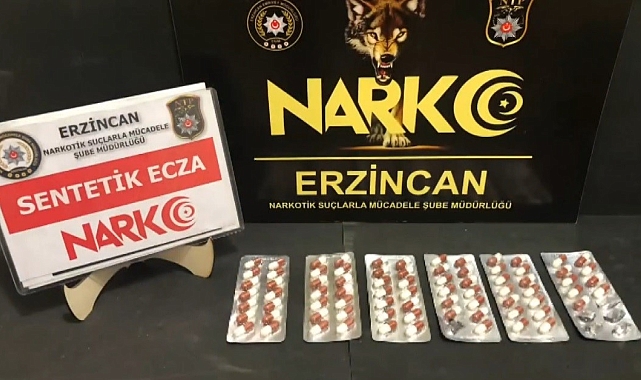 Erzincan'da 78 adet sentetik ecza maddesi ele geçirildi